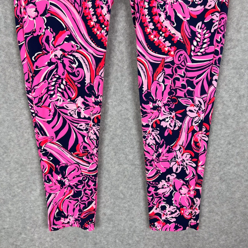 Lilly Pulitzer Low Tide Navy Pink Print Luxletic Corso Pant UPF 50+ Size 8 - Picture 3 of 13